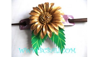 Bali Leather Floral Hair Accessories